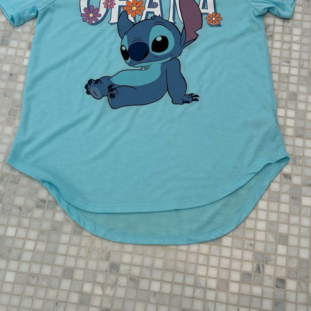 Disney Ohana Blue Girls Tshirt - Picture 3 of 8